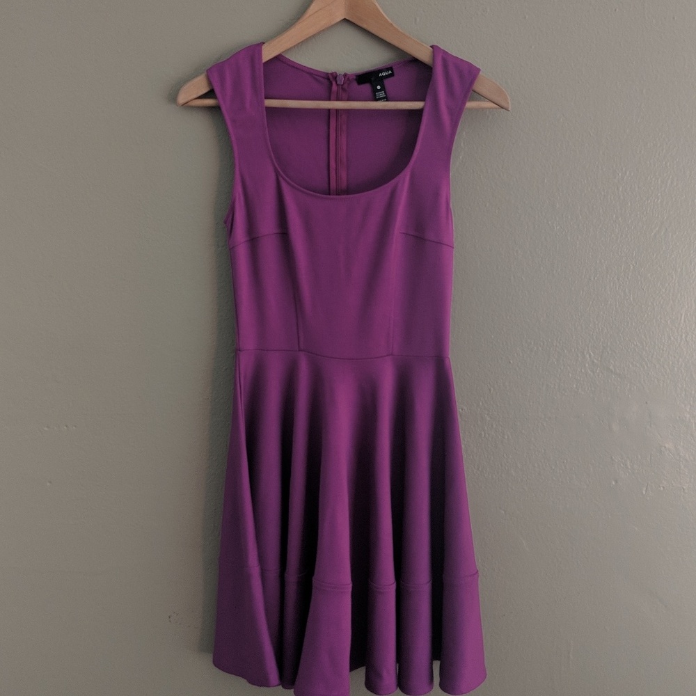 Aqua Fit and Flare Dress in Fushia